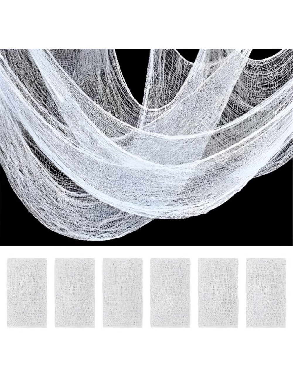 6 Pack White Halloween Creepy Cloth 30 × 75 Inch - Halloween Cheesecloth